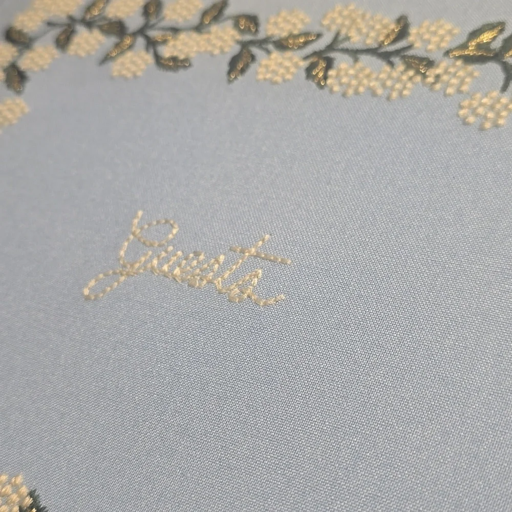 Rifle Paper Co. hydrangea embroidered